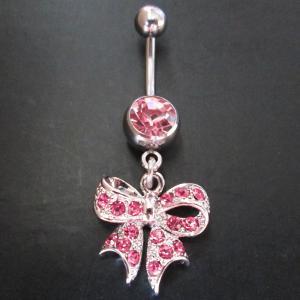 Bling Cute Bow Crystal Gem Belly Button Navel..