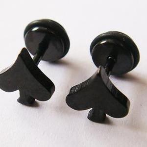 One Pair 16g Ace Fake Ear Plugs Rings Earlets..
