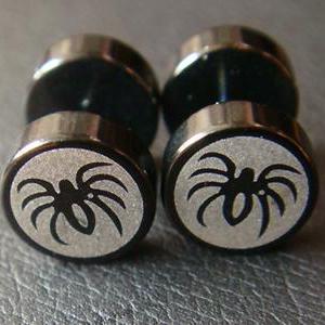 16g Spider One Pair 0g Fake Plugs Ear Plug Rings..