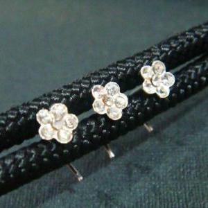 Crystal Clear Flower Tiny Nose Stud Bone Rings..