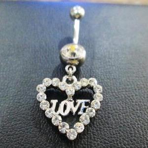 14g 3/8 Heart Love Belly Button Navel Rings Ring..