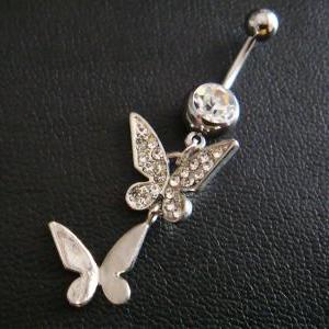 14g 3/8 Butterfly Belly Button Navel Rings Ring..