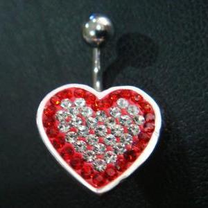 14g Cute Heart Love Belly Rings Navel Ring Bar..