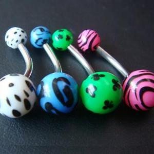 Lot 4 Pcs 14g~3/8 Belly Button Navel Rings Ring..