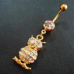 Owl Belly Button Navel Rings Bar Body Jewelry..