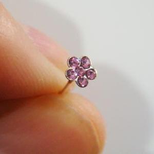 Rose Pink Flower Tiny Nose Stud Bone Rings Ring..
