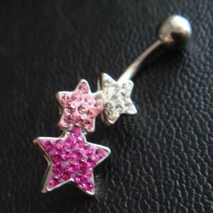 14g~3/8 Tiny Star Belly Button Navel Rings Ring..