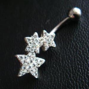 14g~3/8 Tiny Star Belly Button Navel Rings Ring..