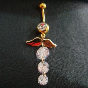 14g Cupid Wings Belly Button Navel Rings Ring Bar..