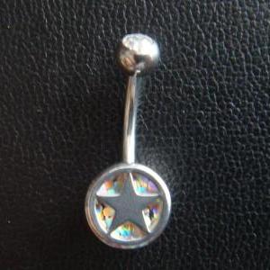 14g~3/8 Star Belly Button Navel Rings Ring Bar..