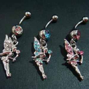 14g Angel Fairy Belly Navel Button Rings Bar Body..