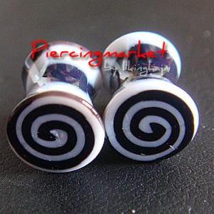 One Pair 2g Snail Double Flare Ear Plugs Ring..