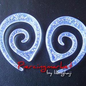 4g Clear Glitter Earrings Ear Plugs Ring Spiral..