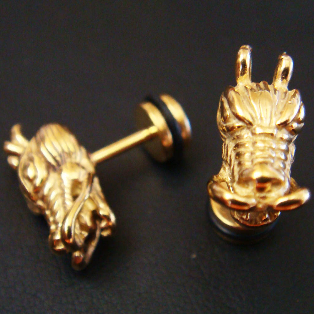 Dragon Fake Ear Plug Rings Earlets Earrings Body Piercing Jewelry Gift
