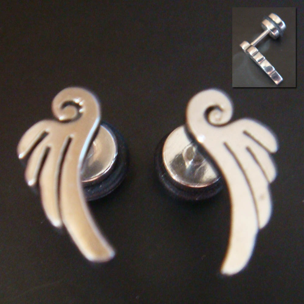 Angle Wing Fake Ear Plugs Rings Earlets Earrings Body Piercing Jewelry
