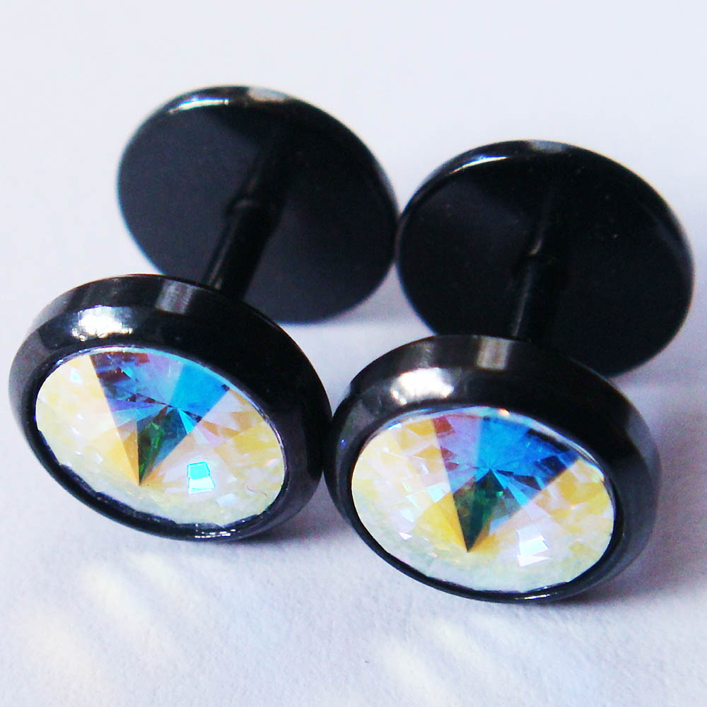 3-color To Choose 16g Pair 0 Gauge Fake Ear Plugs Ring Korean Earrings 0g~8mm Body Piercing Jewelry
