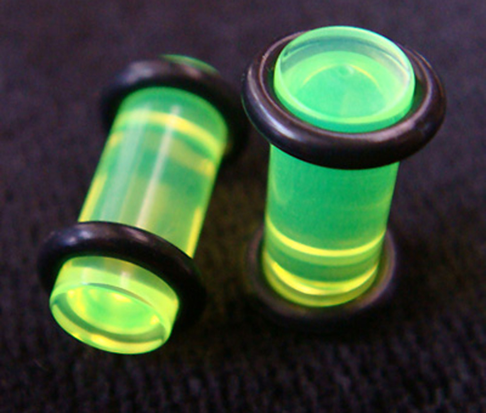 One Pair 4g 5mm Green Ear Plug Rings Earrings Earlet Lobe Body Piercing O-rings