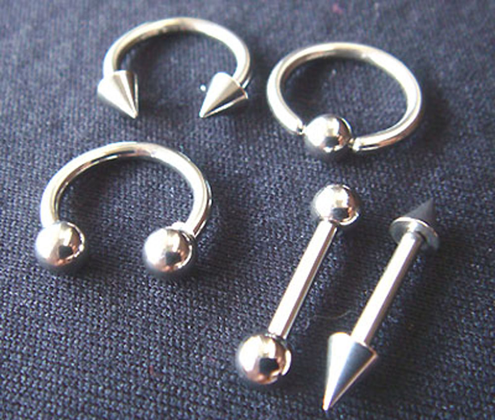 14g Eyebrow Rings Nostril Circular Bar Barbell Lip Ear Cbr Bcr Captive Bead Ring Lot 5 Body Piercing