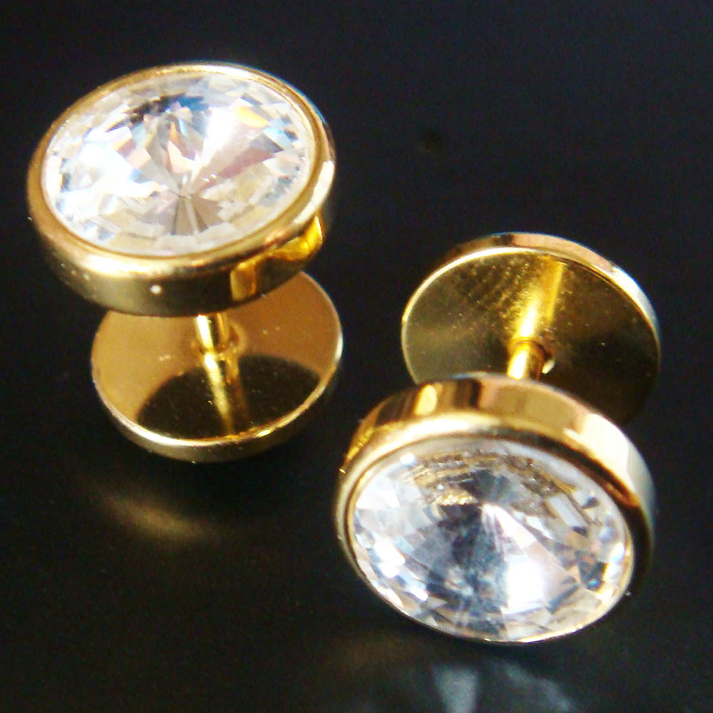 16g Pair 00 Gauge Fake Ear Plugs Ring Korean Earrings 00g~10mm Body Piercing Jewelry
