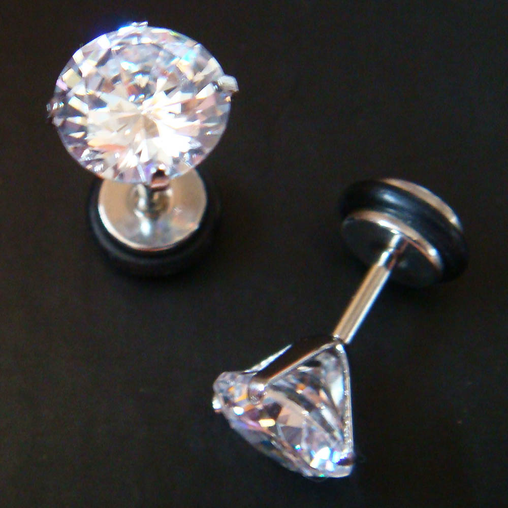 2-color To Choose Pair 16g Fake 0 Gauge 0g~8mm Round Ear Plug Ring Earrings Earlets Body Piercing Jewelry