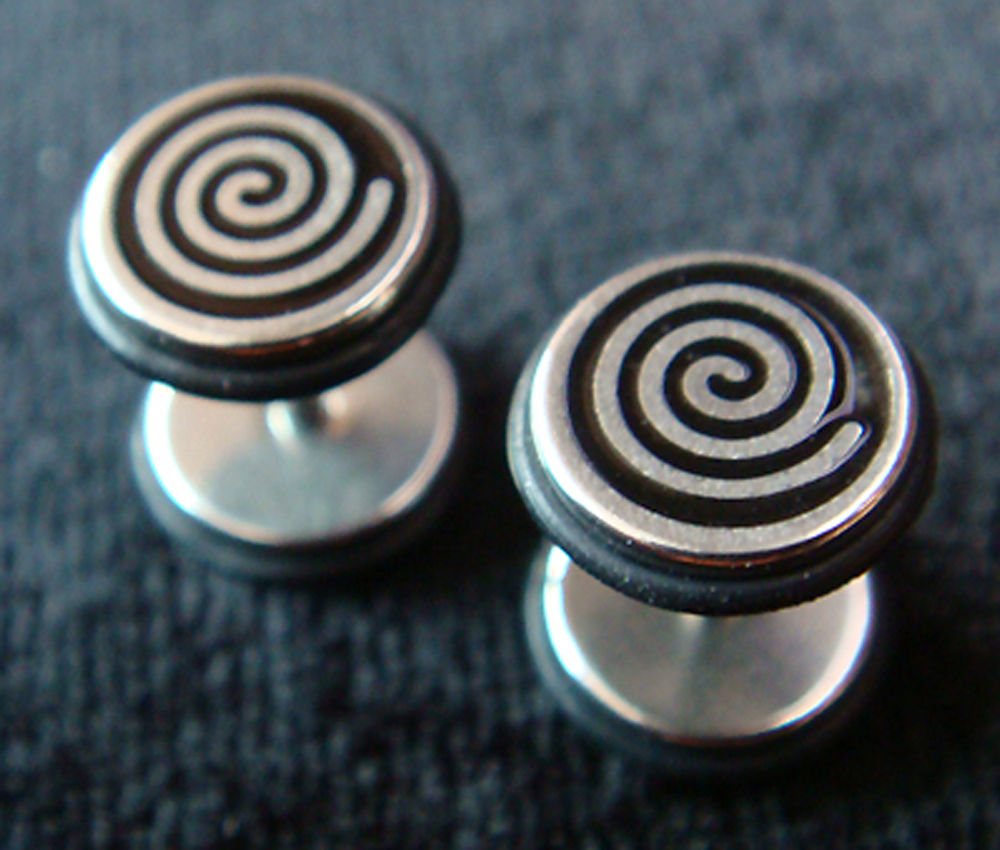 16g Snail One Pair Fake Ear Plug Ring Earlet Earrings 0g~8mm Body Piercing Jewelry Lobe