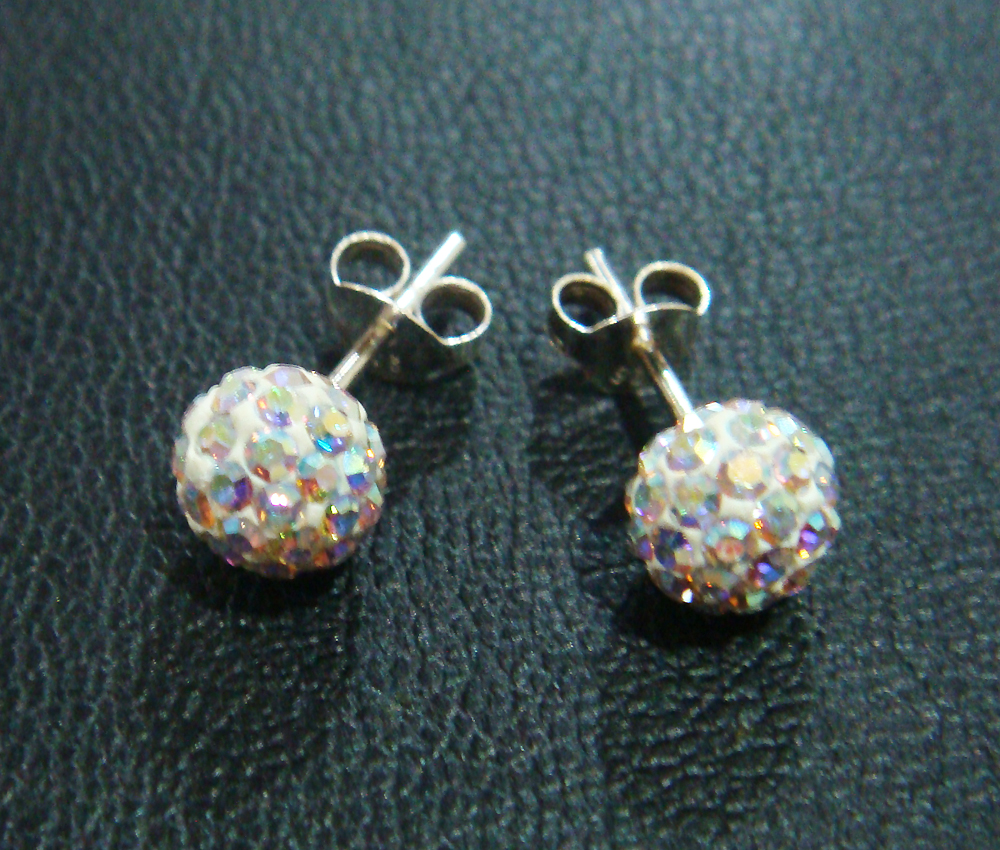 One Pair 18g Silver Stud Earrings Earlets Ear Plugs Rings Piercing Jewelry Gift