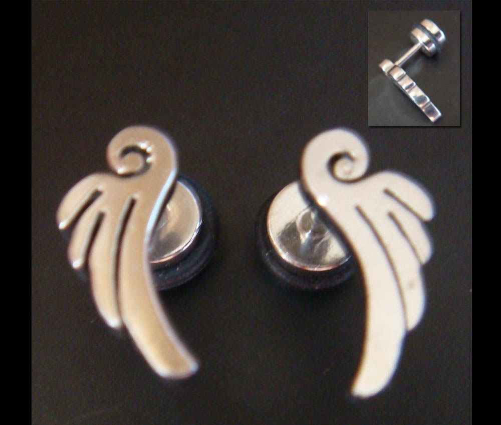 Angle Wings Fake Plugs Ear Plug Rings Earrings Earlet Lobe Body Piercing Jewelry