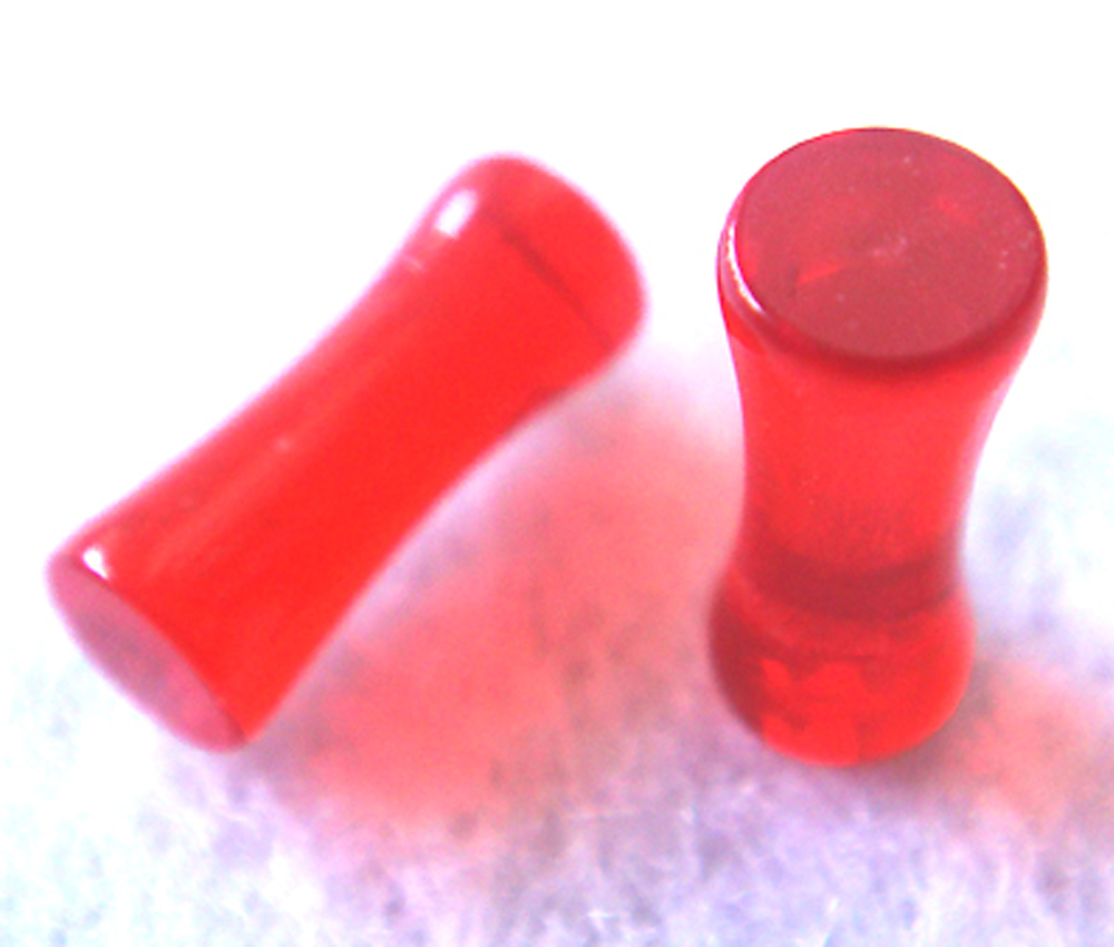 One Pair 8g Red Double Flare Earrings Earlets Lobe Ear Plugs Ring Body Piercing Gift