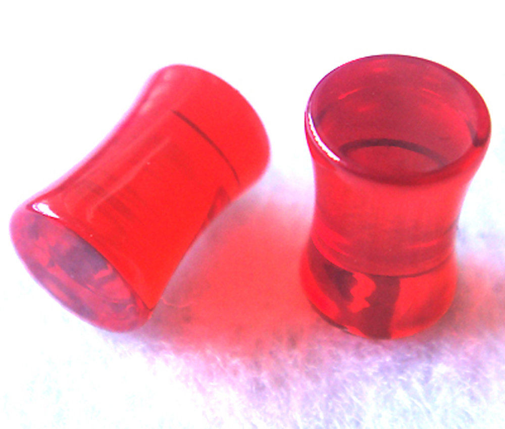 One Pair 2g Red Double Flare Earrings Earlets Lobe Ear Plugs Ring Body Piercing Gift
