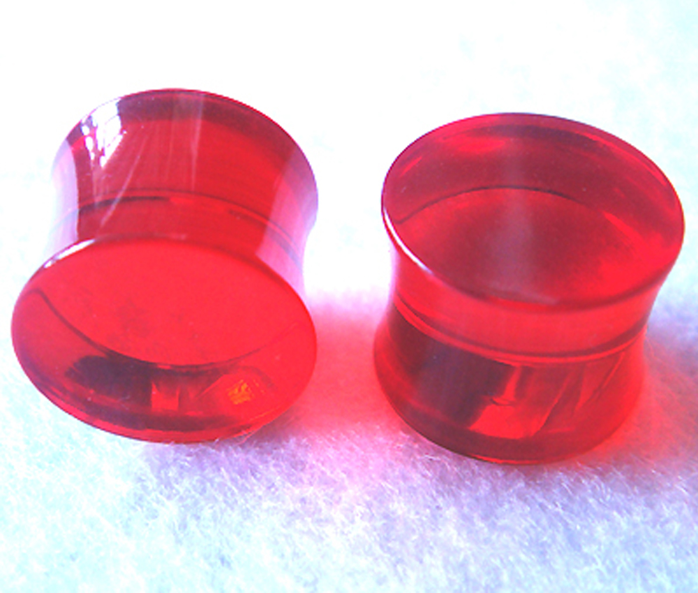 One Pair 12mm Red Double Flare Earrings Earlets Lobe Ear Plugs Ring Body Piercing Gift