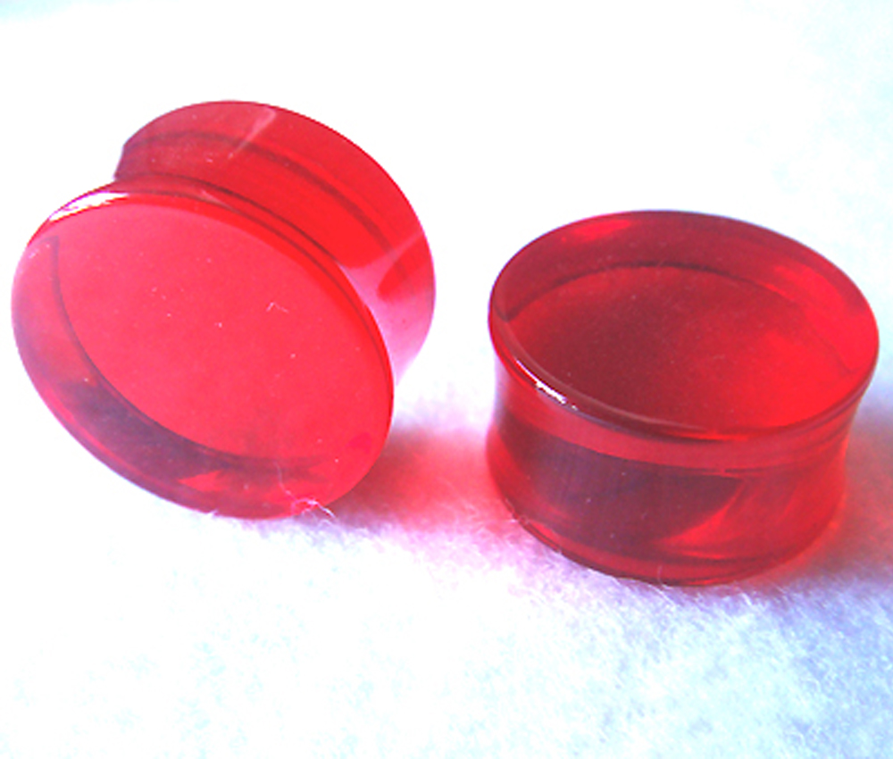 One Pair 18mm Red Double Flare Earrings Earlets Lobe Ear Plugs Ring Body Piercing Gift