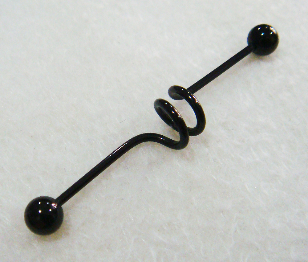 16g 36mm Coil Helix Long Industrial Bar Barbell Ear Ring Body Piercing Gift