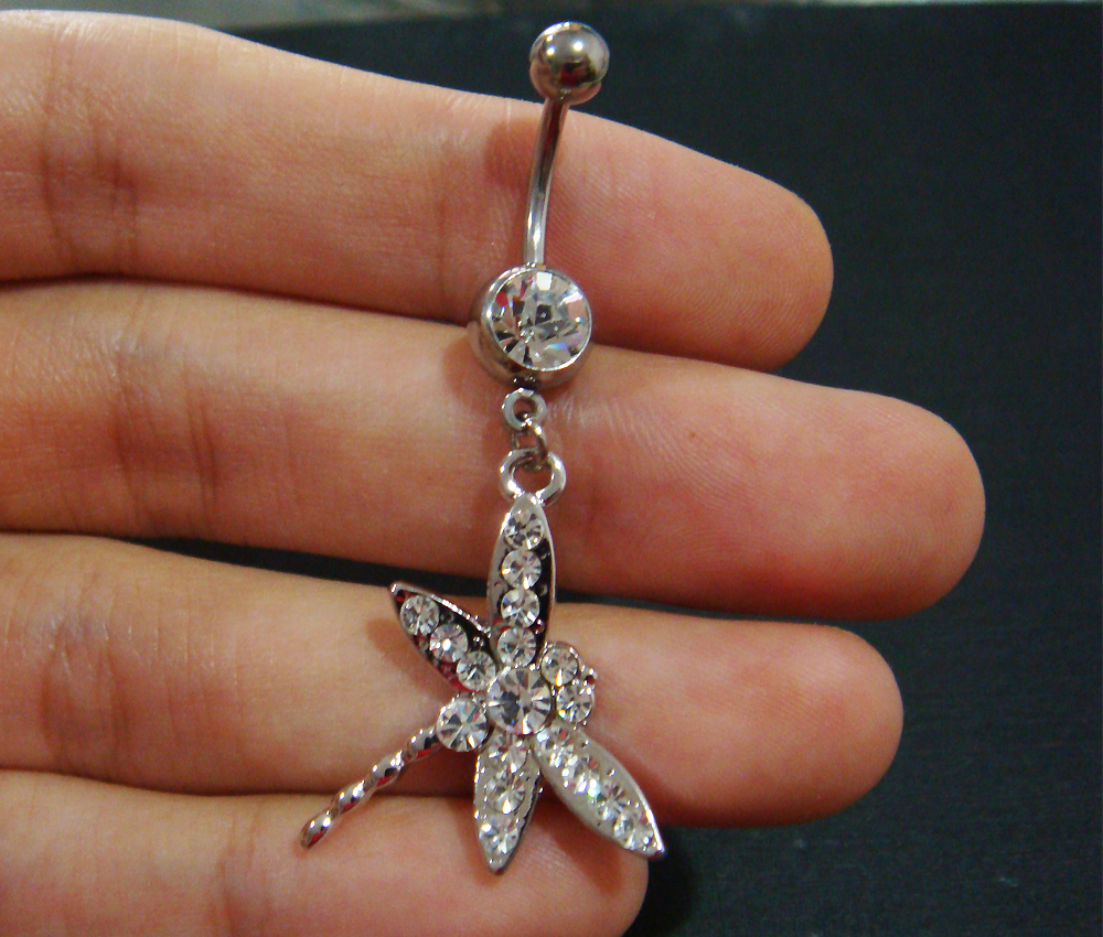 Dragonfly Belly Button Navel Rings Ring Bar Body Piercing Jewelry