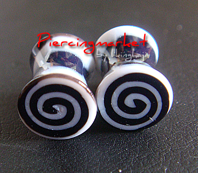 One Pair 2g Snail Double Flare Ear Plugs Ring Earlet Earrings Lobe Body Piercing