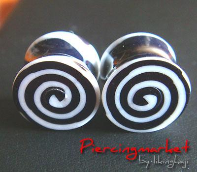 One Pair 1/2" Snail Double Flare Ear Plugs Ring Earlet Earrings Lobe Body Piercing